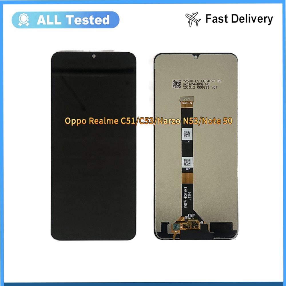 LCD Screen and Digitizer Full Assembly For Oppo Realme C51 C53 Narzo N53 Note 50