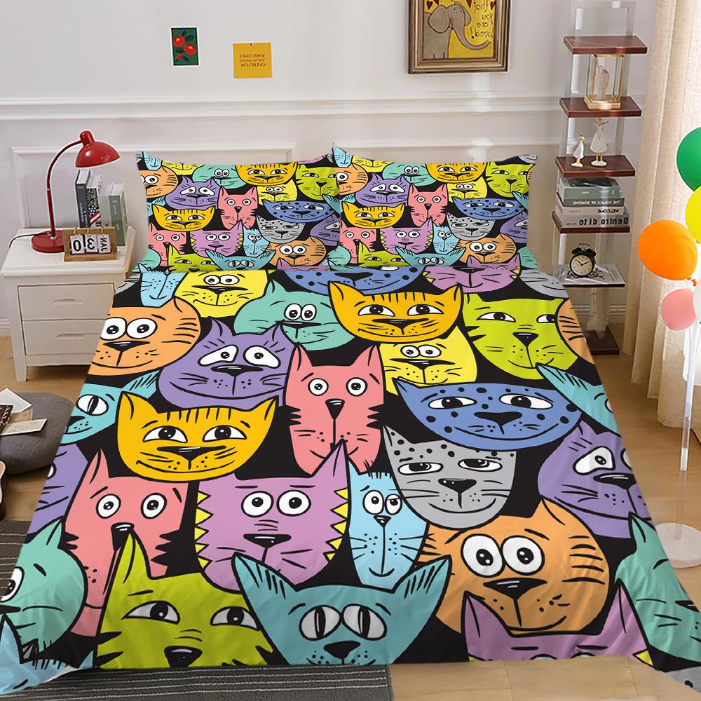 Cute Cartoon Animal Digital Printing Bedding Two Or Three-Piece Set Polyester Can Be Sent