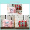 Polyester Cute Plaid Makeup Bag With Bow For Travel And Dorm Use