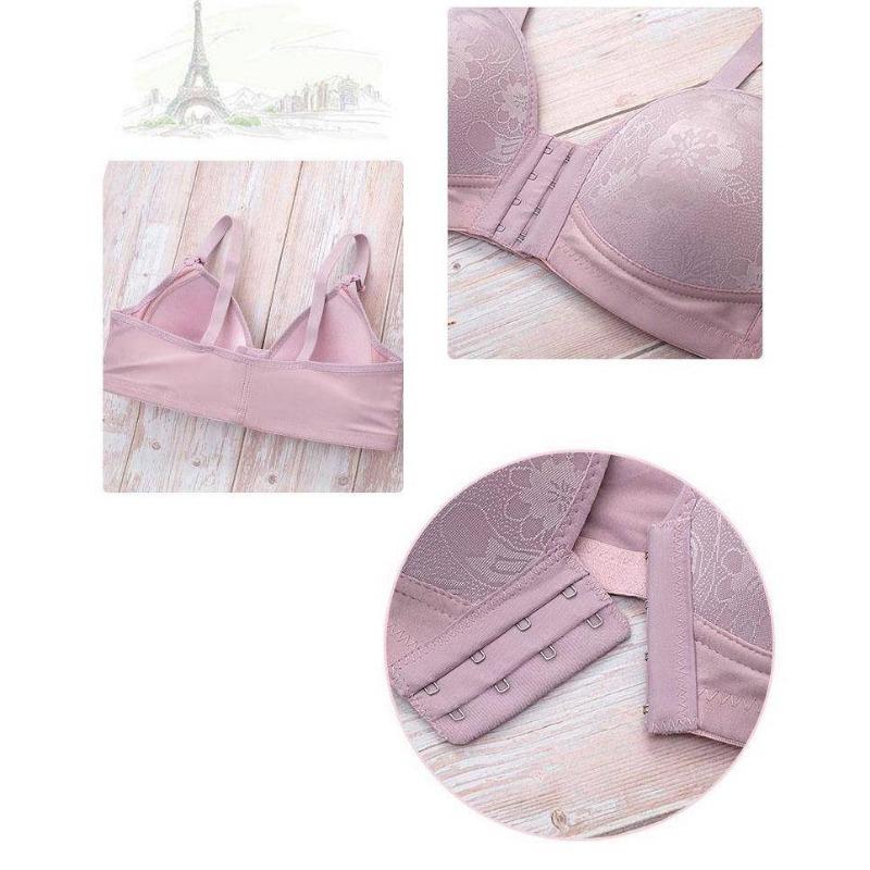 Large Size Sexy Thin Breathable Bra Women's Jacquard Under Wear Bra Front Buckle Bra