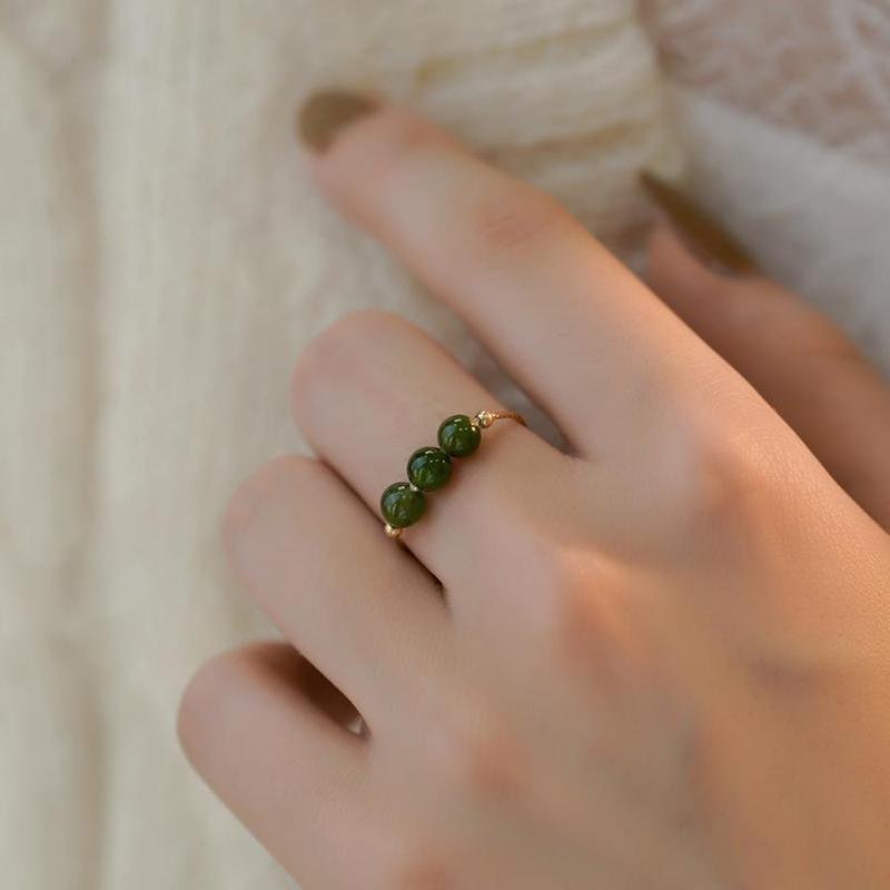 Jasper Personality Sweet Light Ring Luxury Temperament Niche Personality Ring