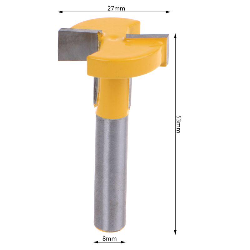 2Pcs Yellow T-Slot T-Track Slotting Router Bit Set 1//4 Shank Woodworking Tool
