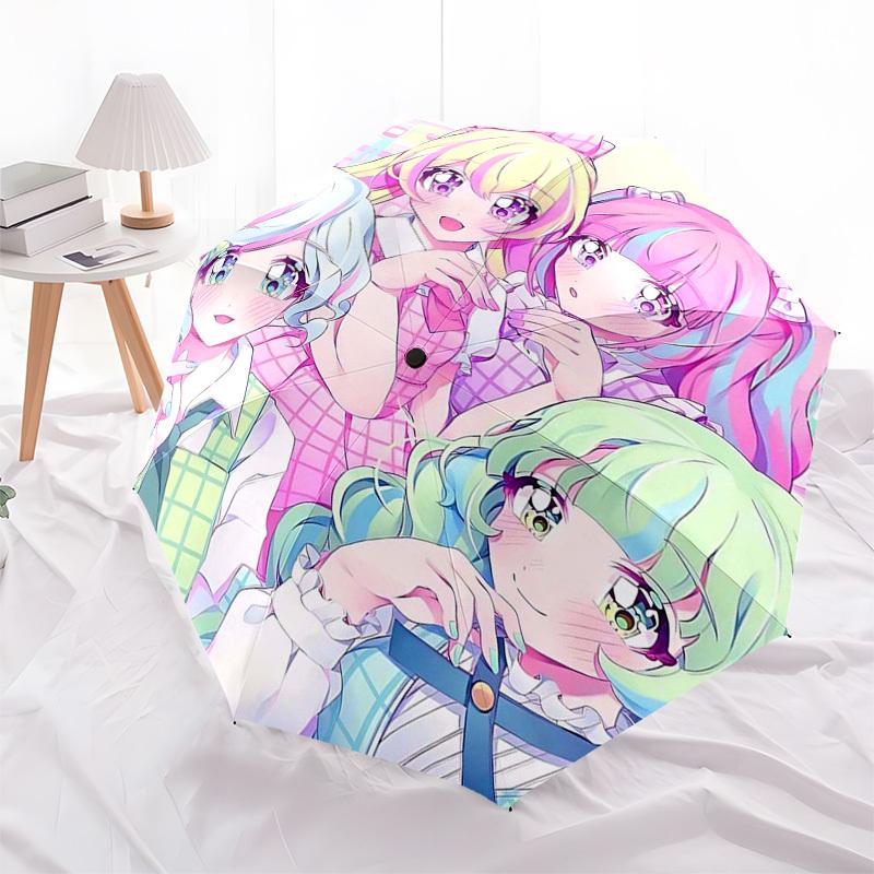 

1pc Rainbow Friends Outdoor Umbrella - Automatic Opening/Closing, Portable 3-Fold Design with 8 Iron Ribs - Perfect Gift for Fans, Travelers, Everyday