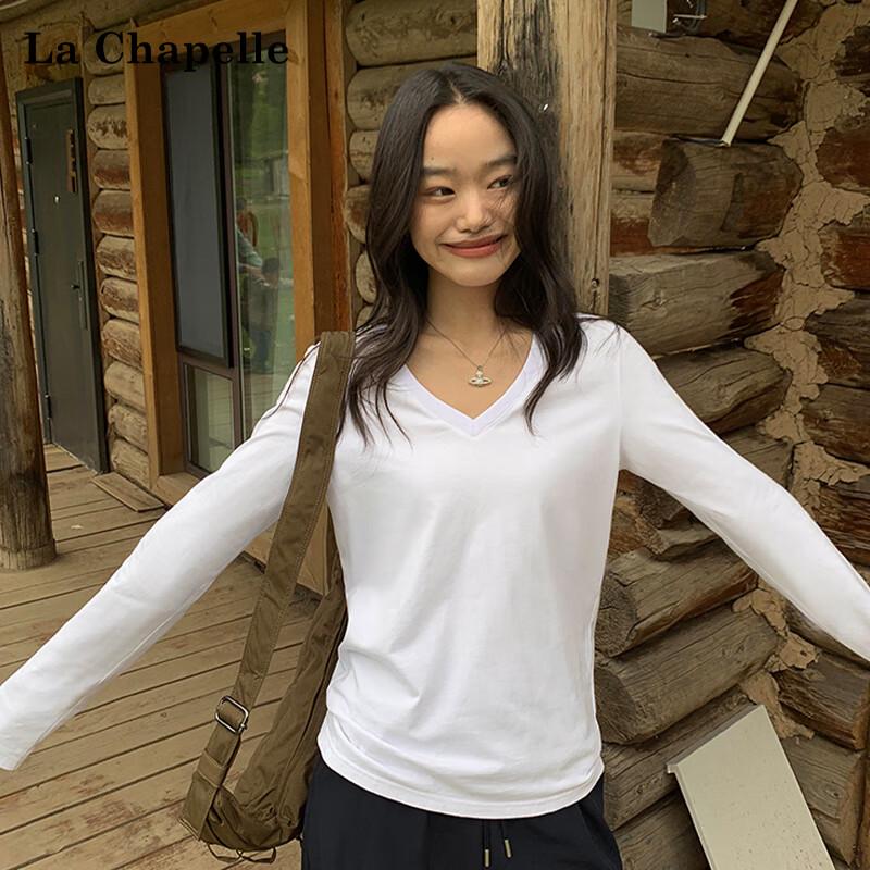 La Chapelle Women s V-Neck Long Sleeve T-Shirt M