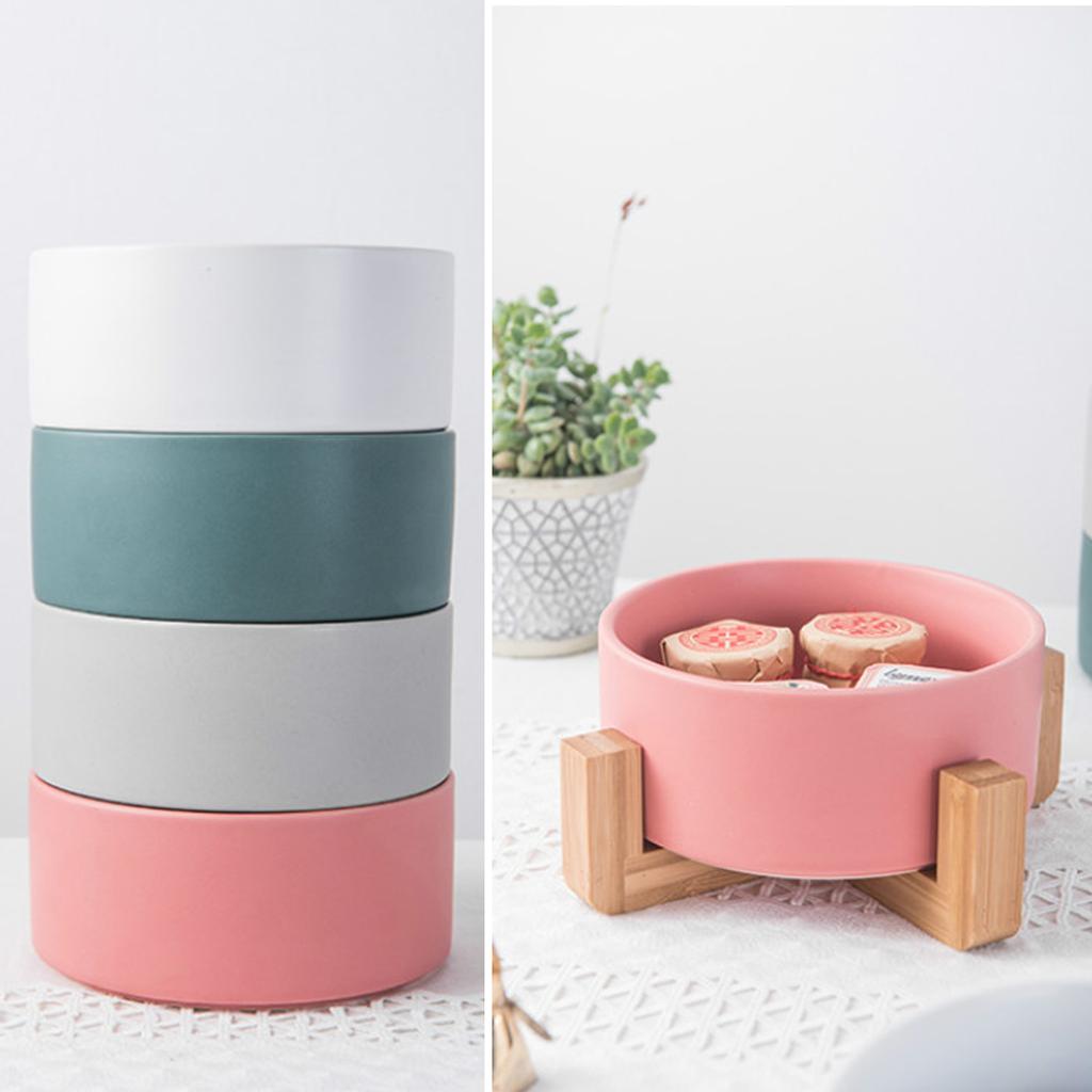 Flower Pot with Wooden Stand Indoor Display Rack Rustic Decor