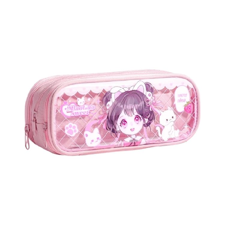 Multifunctional Compartment Pencil Case Student Large Capacity Stationeries Storage Bag Zippers Pencil Storage Pouches