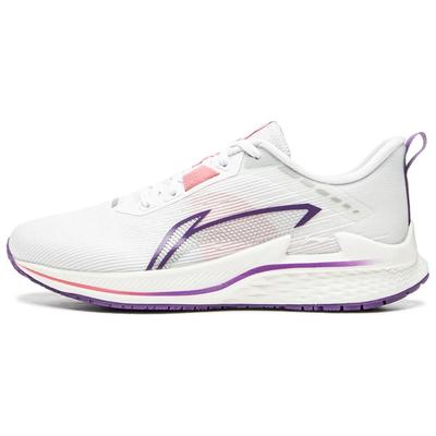 Comfortable Versatile Non-Slip Wear-Resistant Breathable Low-Top Casual Running Shoes Women Sneaker White Purple ARBU006-1
