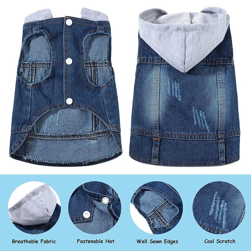 Wear-resistant Denim Chihuahua Dog Clothes Summer Puppy Sleeveless Shirt for Small Medium Dogs Yorkshire Outfit Multiple Options