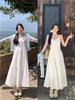 The original practice has a white French suspender dress inside, women's high-end sense, foreign style, first love, waist and thin skirt.