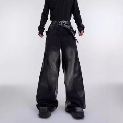 Męskie jeansy proste High Street w kolorze czarnym, spranym - Edycja Jesień/Zima