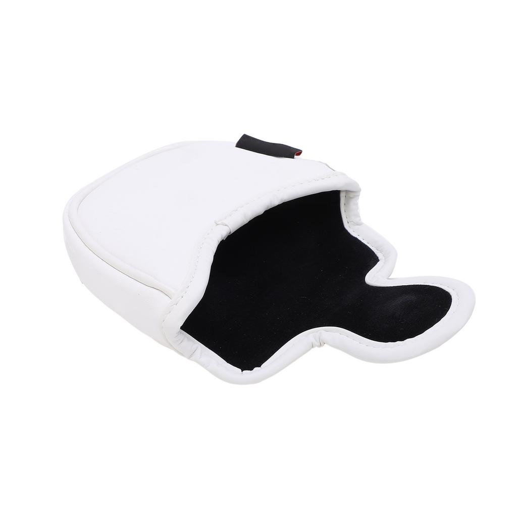 PU Leather   Putter Head Covers with Magnetic Closure Waterproof Cartoon Thicken Plush     Headcover(Yellow White )