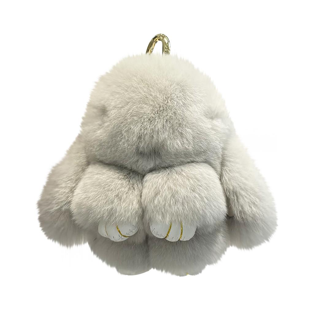 Mini Cute Real Rex Rabbit Fur Bunny Keychain Toy Doll Keyring Tote Bag Charm 10CM Fur Rabbit Keychain Car Pendant Gift