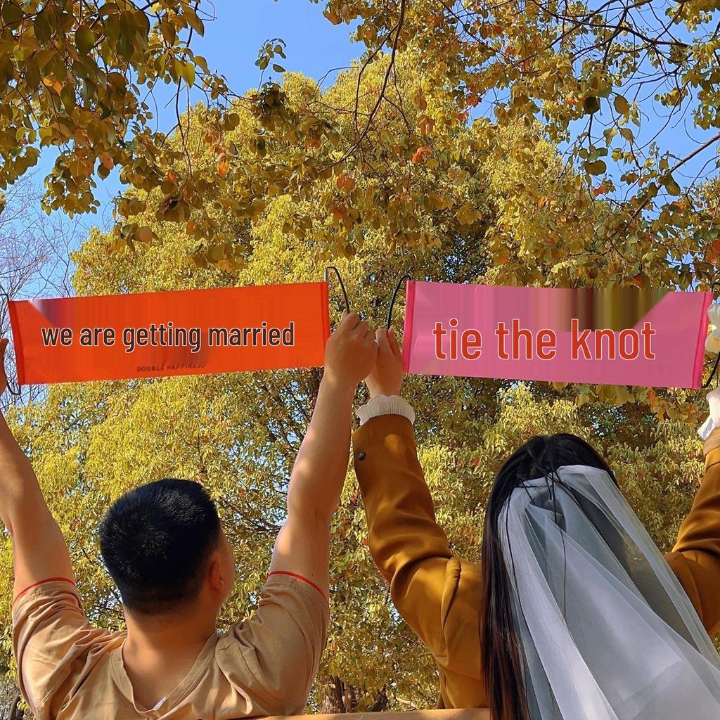 New Year Wedding Photo Props: License & Banner Posing Game