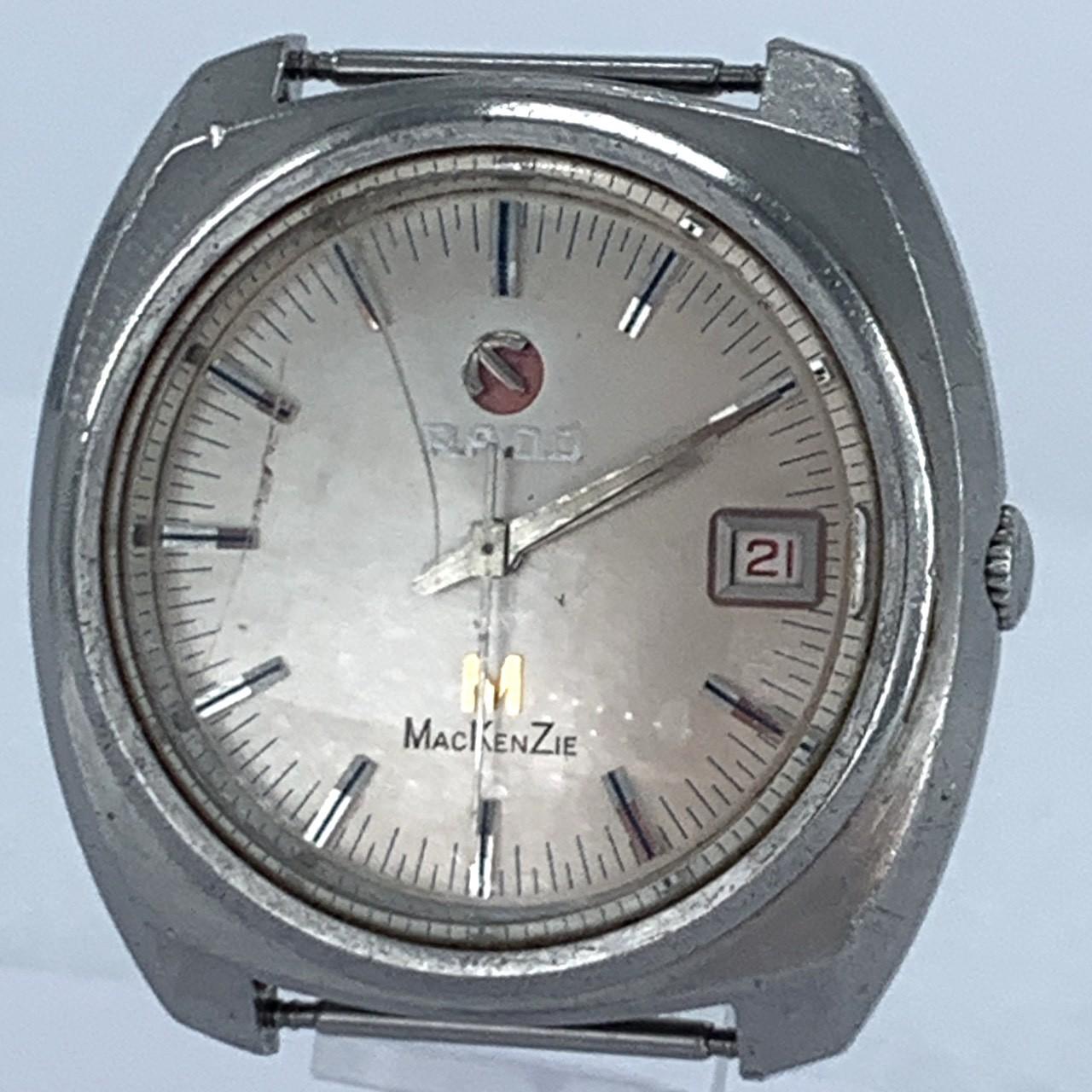 

Хорошо работает Мужские наручные часы RADO MACKENZIE Только циферблат Автоматический механизм Серебристый циферблат Отображение даты Нержавеющая сталь 3 стрелки Легко очищенные