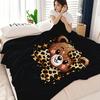 1pc of Cute Leopard Print Bear Blanket with a Trendy Bow, Ultra-Soft Sofa Throw, Featuring a Printed Design In a Modern Style, Suitable for Sofa Beds