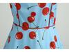 Retro Hepburn Style 50s Splicing Sling Slim Swing Skirt Dress 3186