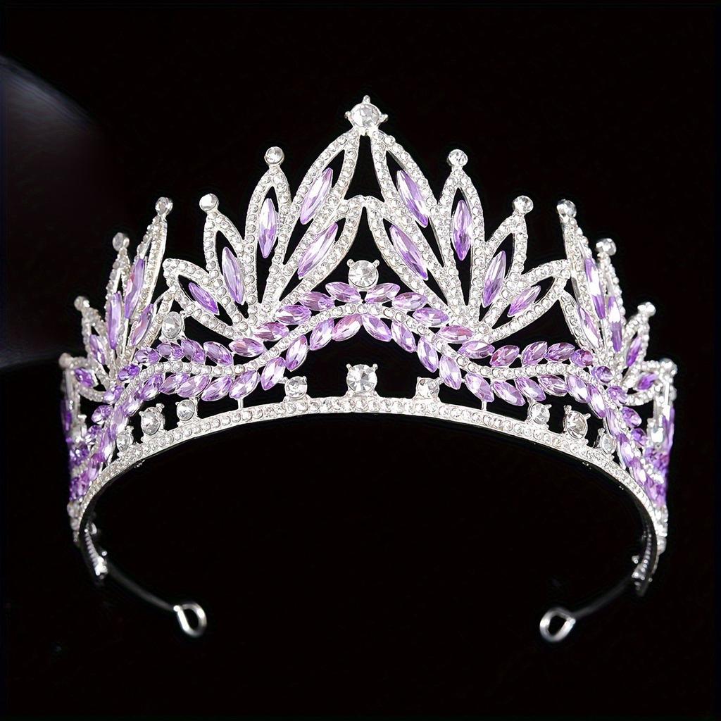 Luxury Royal Queen Wedding Tiara Elegant Crystal Bridal Crown for Women Multi-Color Hair Accessory for Banquet Costume Events