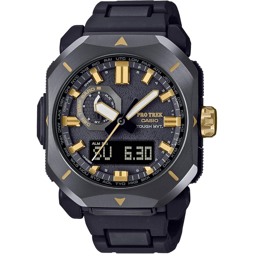 

Casio Pro Trek 50th Anniversary Solar Radio Watch Sapphire Glass PRW-6900ZE-1JR Men s Black Gold