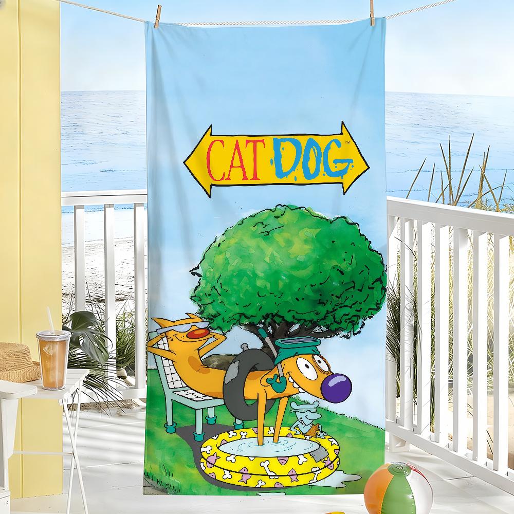 Cartoon cute C-Cat D-Dog Towel Drying Bath Towel Applicable To Light Swimming Camping Yoga Beach Out