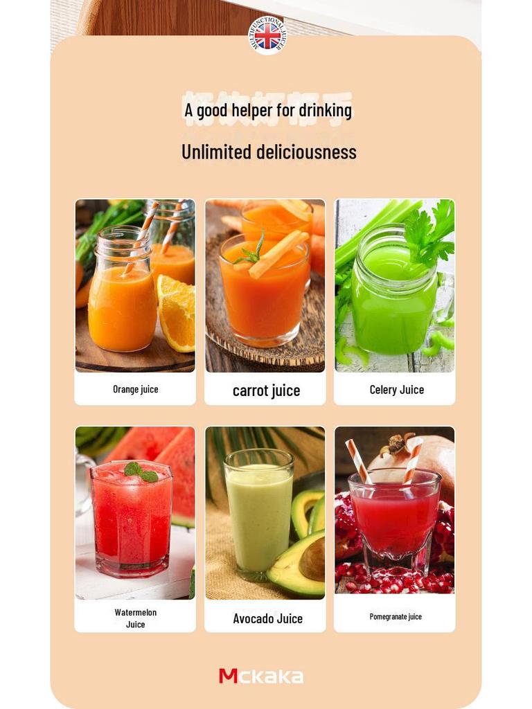 Mckaka Portable Multi-Function Mini Juicer – Pure Juice Separation for Household Use