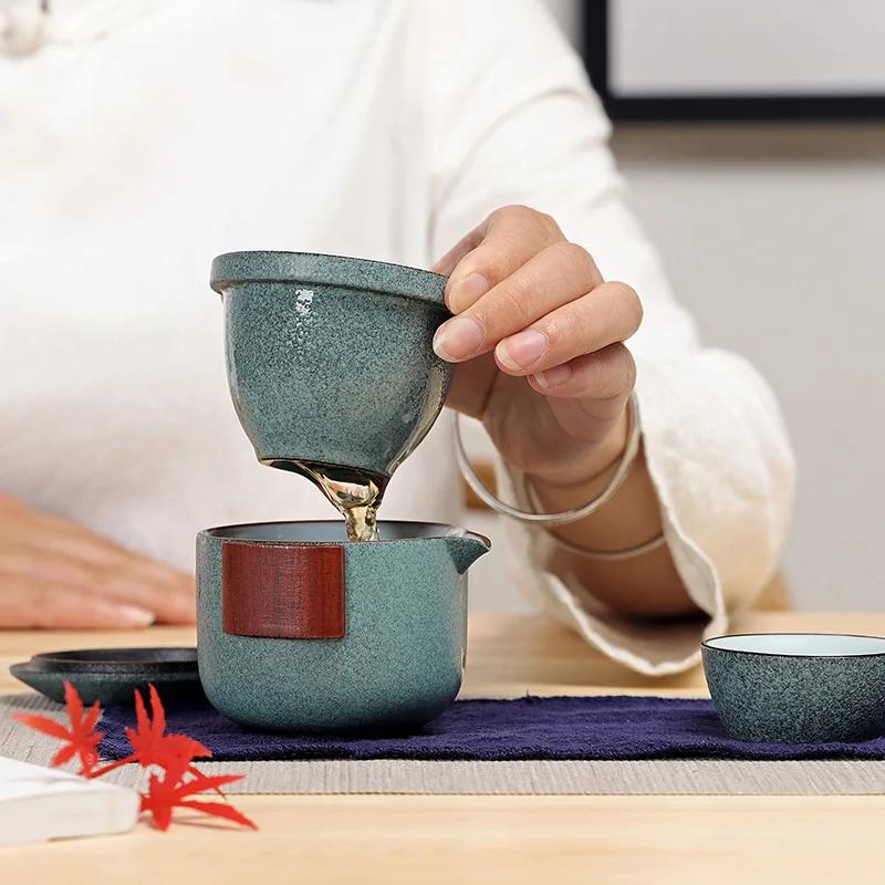 Ceramic Teapot, Gaiwan Tea Cup, Porcelain Sets, Portable Travel Drinkware