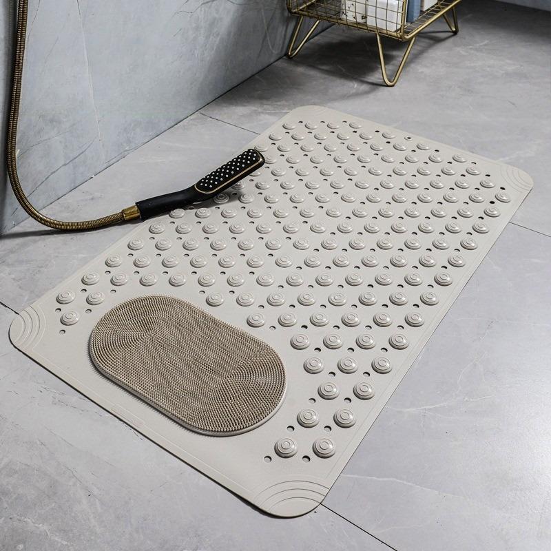 Non Slip PVC Bath Mat with Suction Cup Massage Bumps Quick Dry Bathroom Rug Shower Safety Carpet Strong Drainage Bathroom Carpet