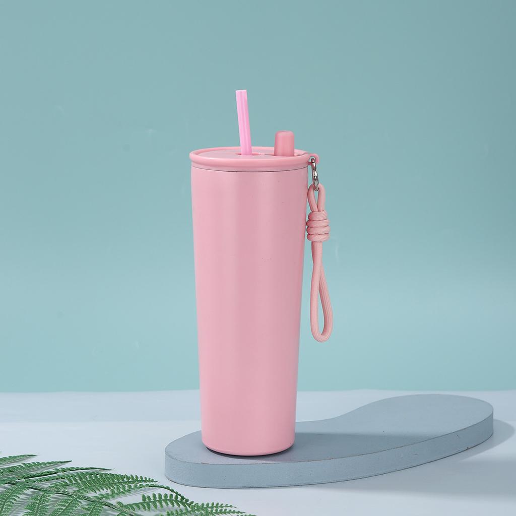 Kubek Termosowy ze Stali Nierdzewnej 304 Duża Pojemność Dwuwarstwowy Próżniowy Kubek ze Słomką Zewnętrzny Przenośny Sportowy Kubek na Wodę