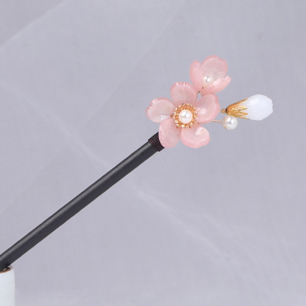 Kinesisk stil Flower Hair Stick Dusk Hanfu Hair Stick Elegant Pearl Hair Stick Girl