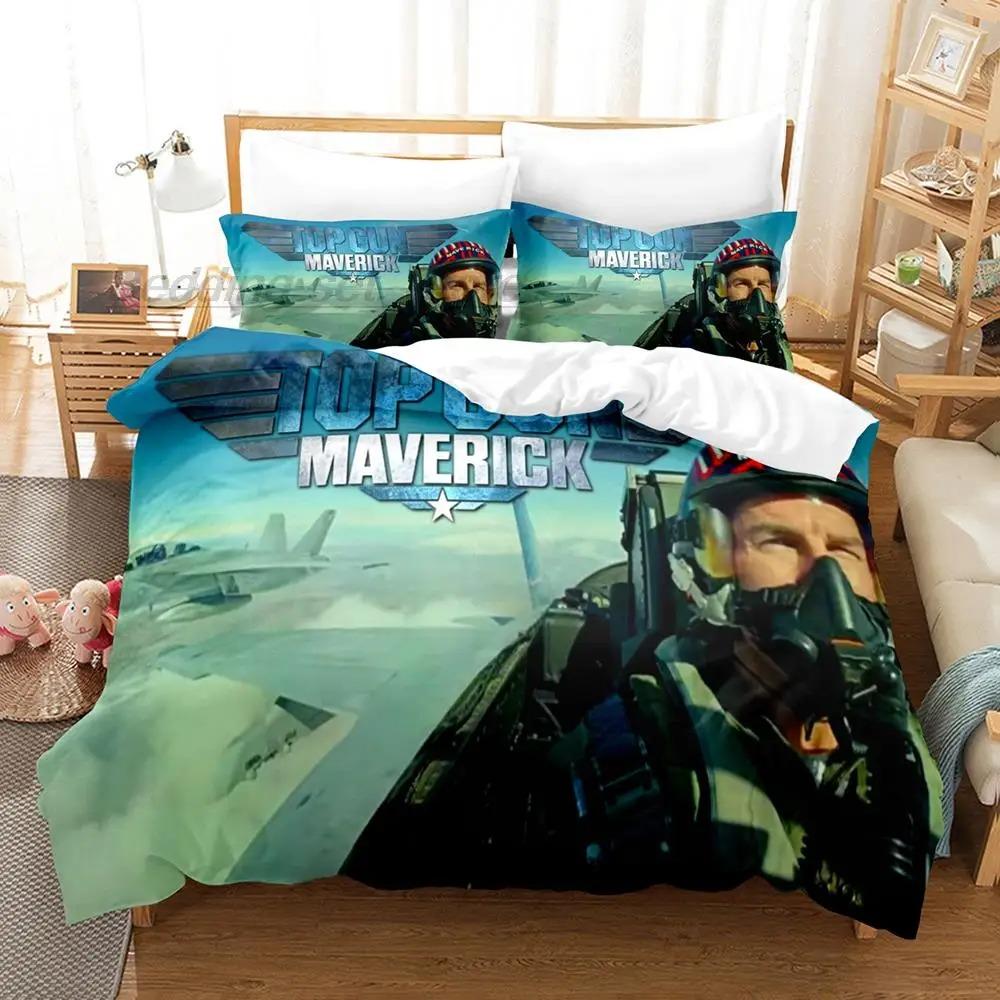 

Комплект постельного белья Top Gun Maverick Single Twin Full Queen King Size Комплект постельного белья Aldult Kid Bedroom Duvetcover Sets 3D 2022 Комплект простыней 70x133cm 2pcs