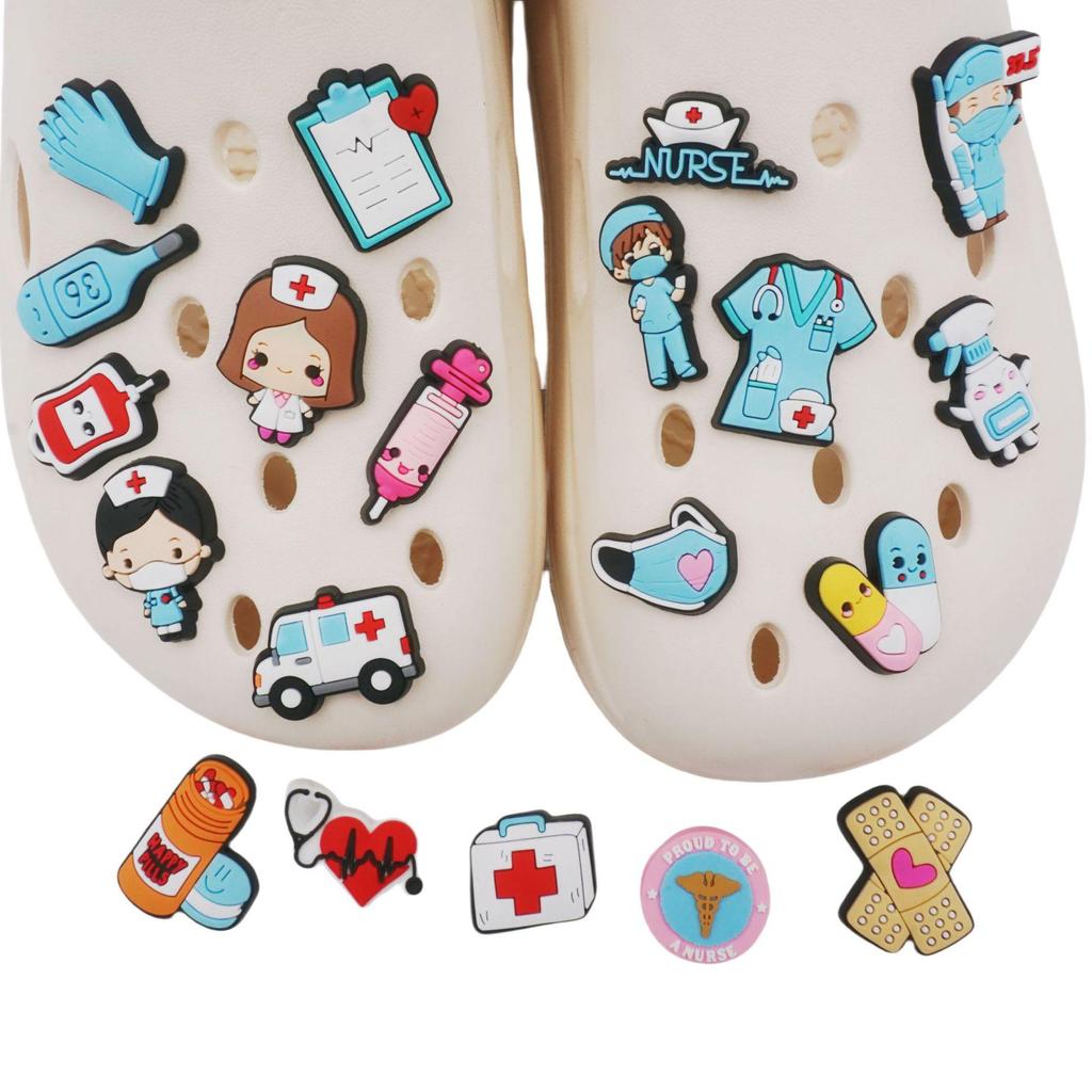 Cross-border Medical Clog Shoe Buckles: Nurse's Day Garden Decorations