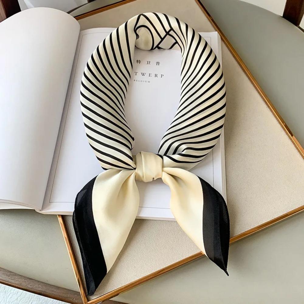 2025 Summer Luxury Brand Silk Scarf Square Women Shawls And Wraps Fashion Office Small Hair Neck Hijabs Foulard Scarves 70*70cm