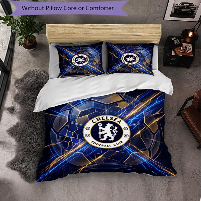 Set Biancheria da Letto Chelsea FC Modello 3 Pezzi Morbida Copripiumino in Microfibra con Federe per Camera da Letto