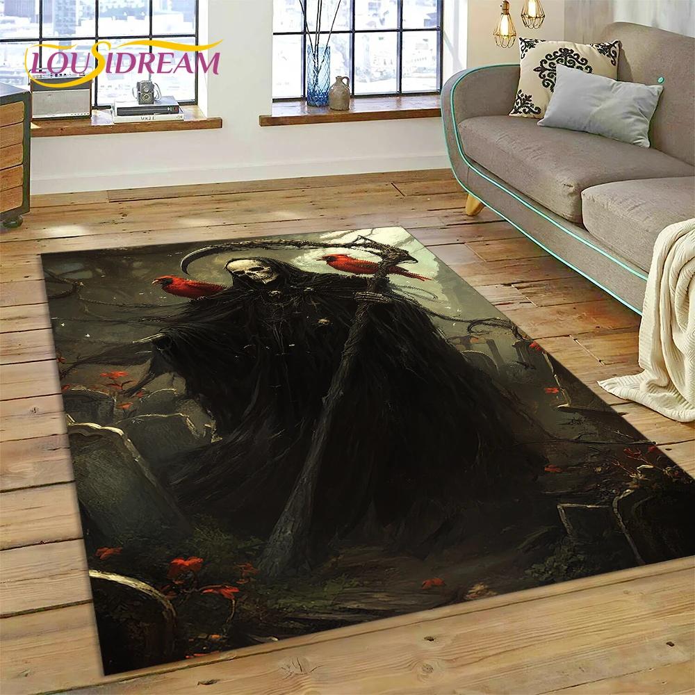 2025 New Gothic Horror Character Skull Ghost Spirit Carpet Rug for Bedroom Living Room Home Sofa Decoration,kids Decor Floor Mat