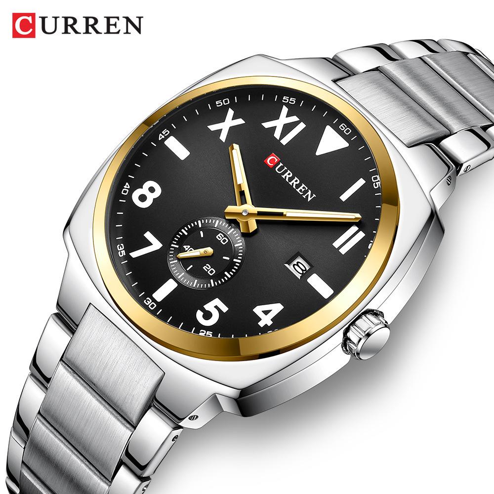 CURREN Waterproof Luminous Men's Calendar Watch Men's Stainless Steel Business Quartz Watch