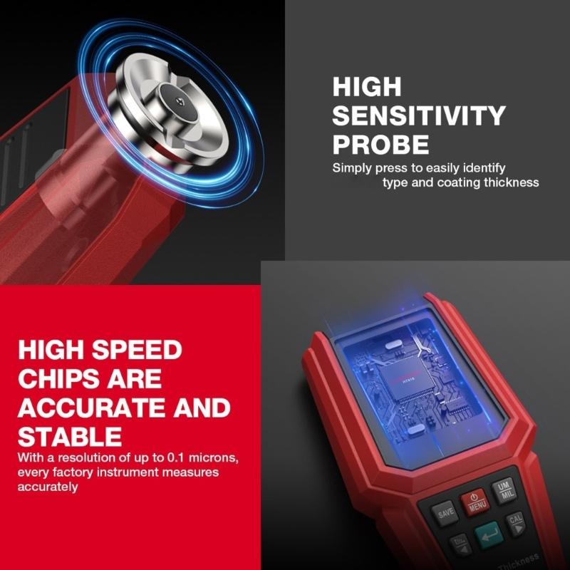 Automotive Paint Thickness Gauge With High Precisions Measurement 0-1500UM TesterFor Car Body Coating