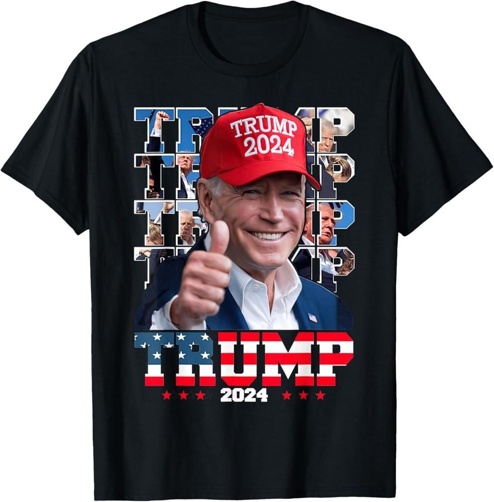 SALE Joe biden Wearing A Trump Hat Funny Unisex T-Shirt Unisex T-Shirt XL