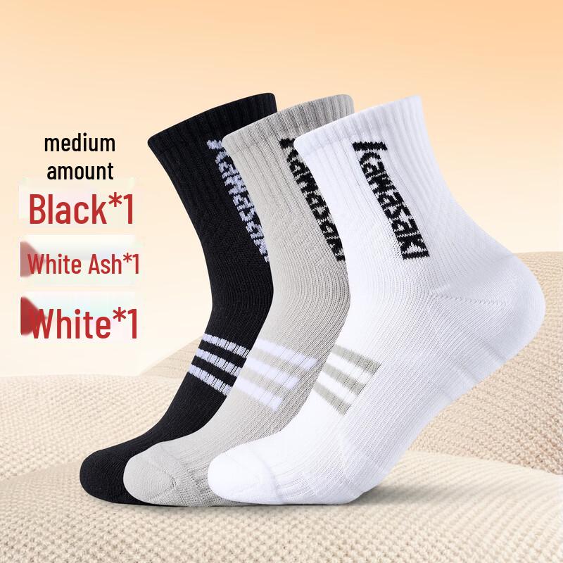 

Носки для бадминтона Kawasaki D6606 средней высоты Three Pairs Pack