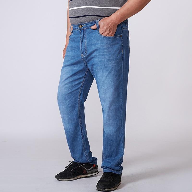 

Мужские брюки больших размеров свободного кроя с прямыми штанинами, весенние, легкие, с высокой посадкой, эластичные, в стиле «папа». 52