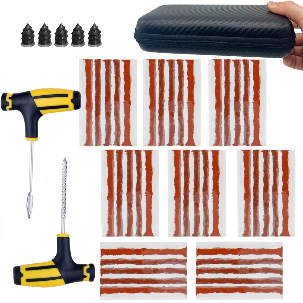 Car Motorcycle Tire Repair Kit Puncture Plug Tools Tyre Puncture Emergency for Tire Strips Stirring Glue Repair Tool Kit