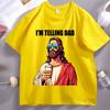 Funny Jesus T Shirt I'm Telling Dad T-shirt Father's Day Clothes Religious Dad Gift Christian Dad's Birthday Tee Streetwear Tops