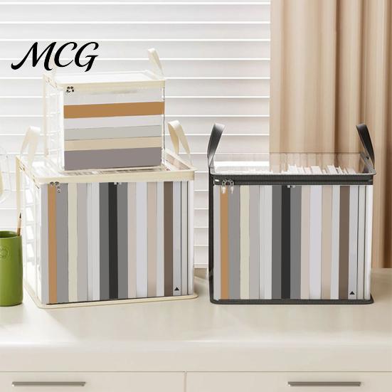 Stationery Storage Bag Clothes Bag, Transparent Large Capacity Book Organizer, with Zipper Desktop Solution And Handle Design, Portable for