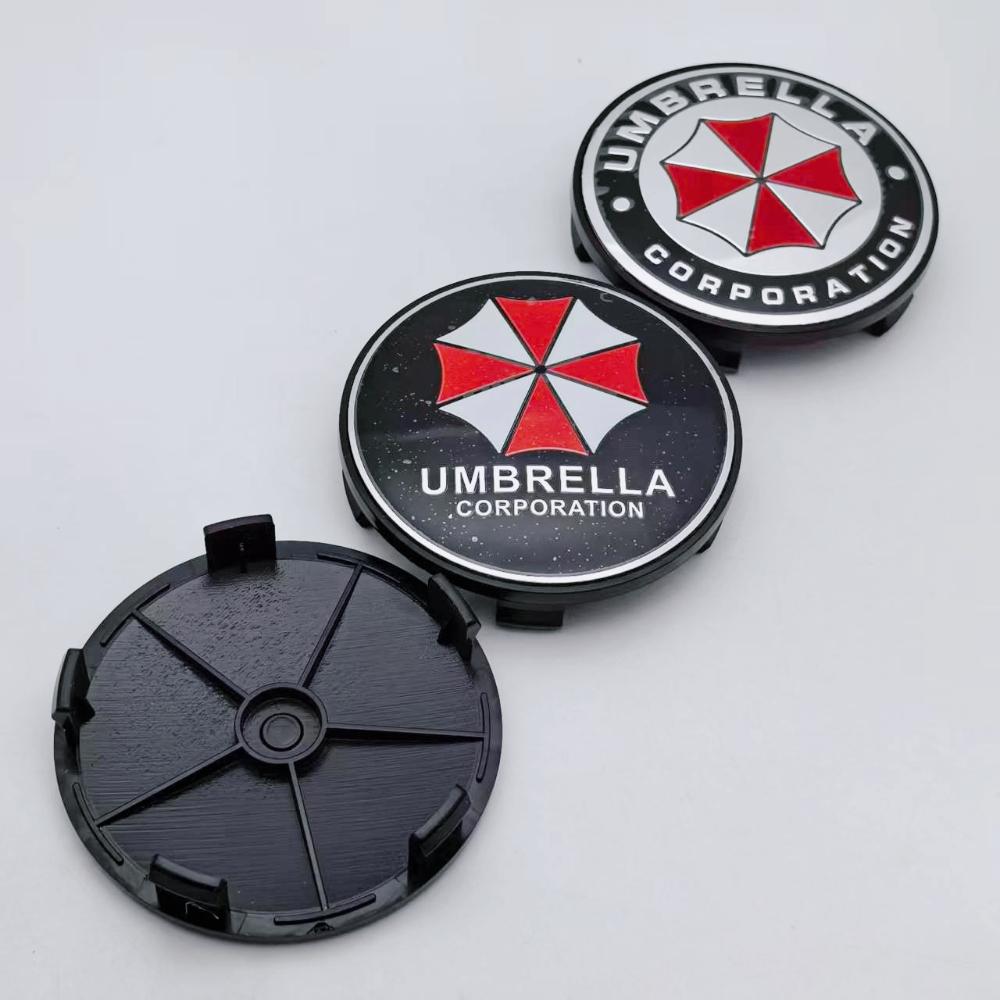 AAXI1 4pcs Umbrella Logo Emblem Car Wheel Center Caps OD 68MM Clips 63MM Wheels Hub Cap Rim Hubcaps Dust Cover Relpace Car Accessories