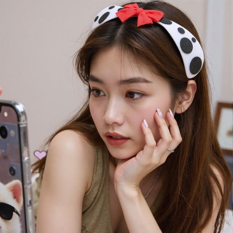 Puppy Headbands Cosplay Spotted Hairbands Dalmatian Headwear Makeup Washing Face Hairbands Birthday Party