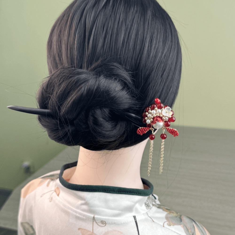 Tassel New Chinese Style Hair Clip Pearl Hanfu Hairpin  Hair Chopstick Style 3