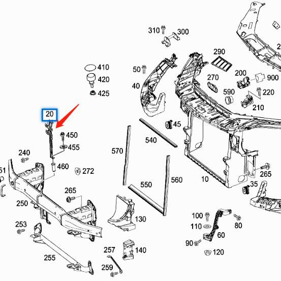 Mercedes-Benz W166 ML400/W292 GLE 350 Radarsensorhalterung