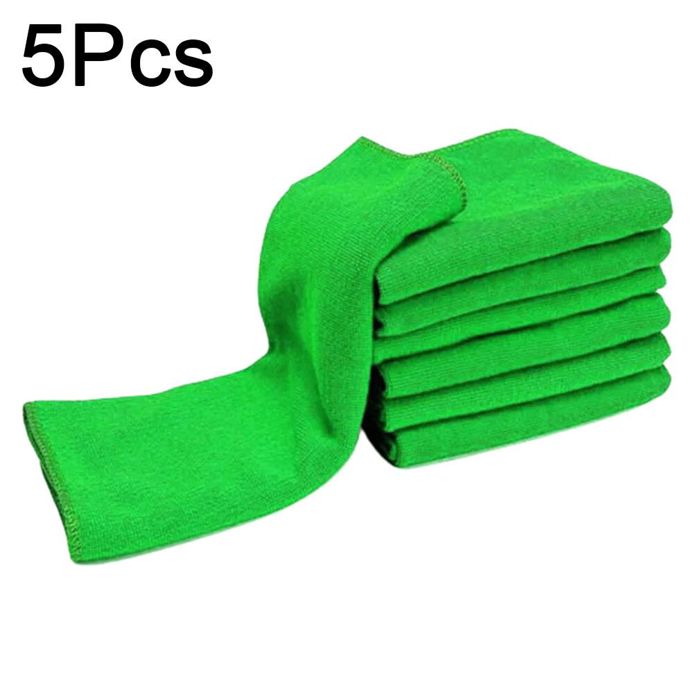

5 шт. 25x25 см Зеленое полотенце из микрофибры для автомойки Плюшевая салфетка для чистки и сушки Ткань для ухода за автомобилем Детейлинг Полировка