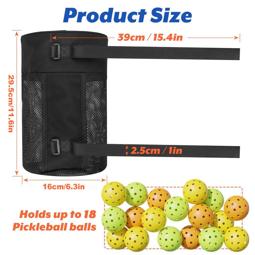 Pickleball Storage Bag Foldable Pickleball Organizer Pouch Ball Storage Bag Pickleball Ball Pouch Hanging Mesh Round Storage Bag