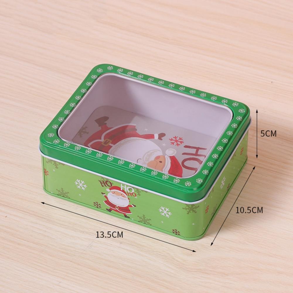 Christmas Gift Box Metal Tin Candy Cookie Packaging Box Containers Kids New Year Gift Decor Xmas Party Supplies Navidad