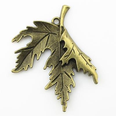 55x45mm Leaves Charms Antique Bronze Color Material Jewelry Brand: WYISYWG 2Pieces