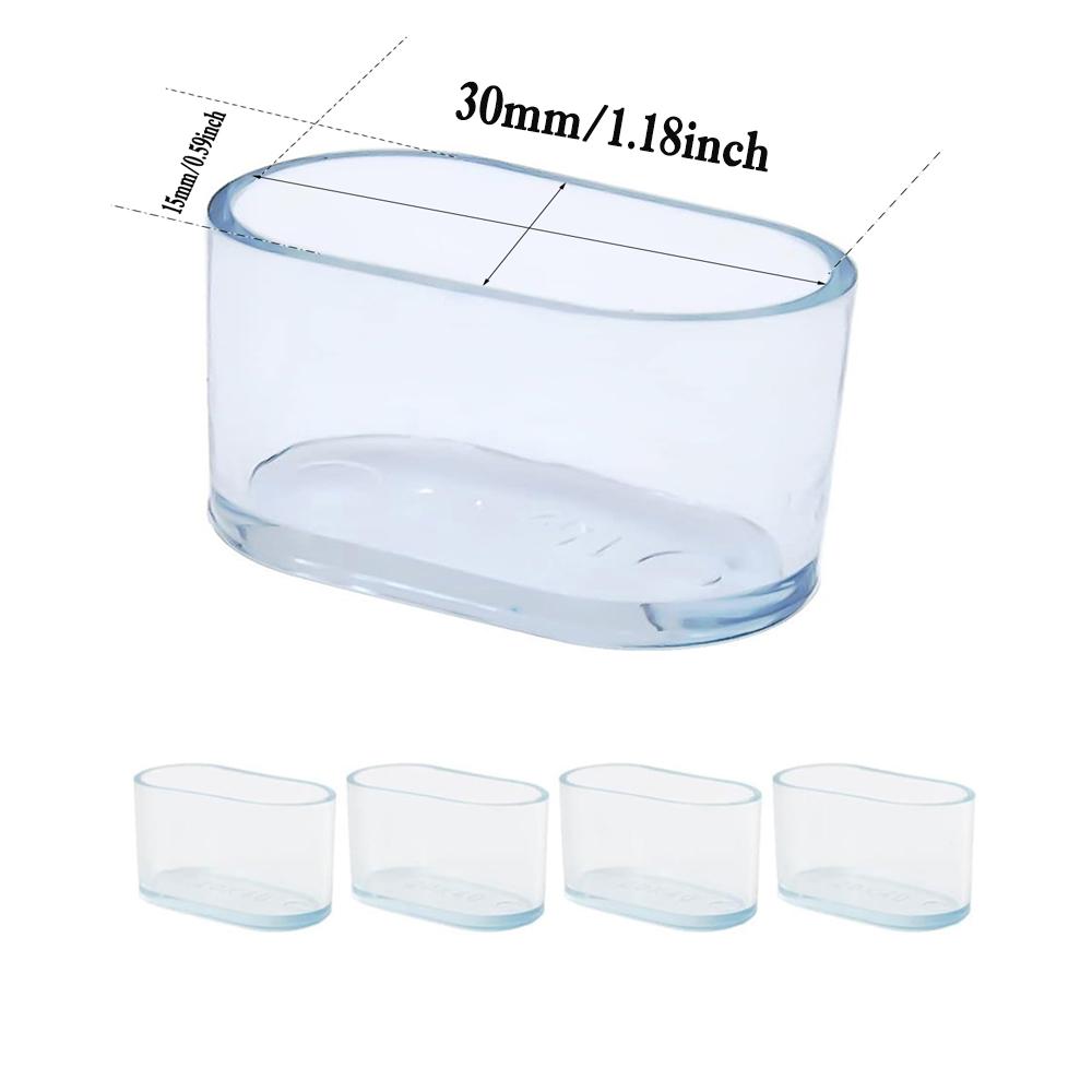 4Pcs Clear Silicone Oval Chair Leg Covers - Furnitures Feets Protectors, Oval Chair Leg Caps